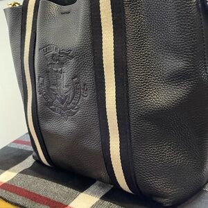 Ralph Lauren Black Duffel Bag with Sporty Stripes
Comes with crossbody strap